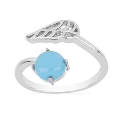 BUY GENUINE TURQUOISE GEMSTONE STYLISH RING IN 925 SILVER
